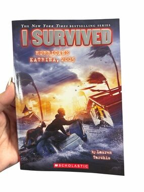 Scholastic I Survived paperback — orange, blue, gray, black cover